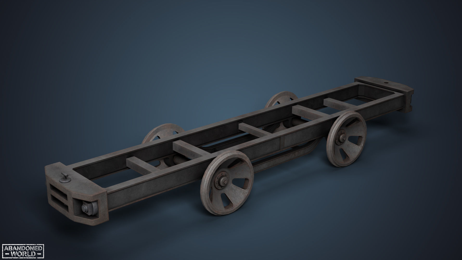 Railroad Platform and Cistern Low-poly 3D model_4
