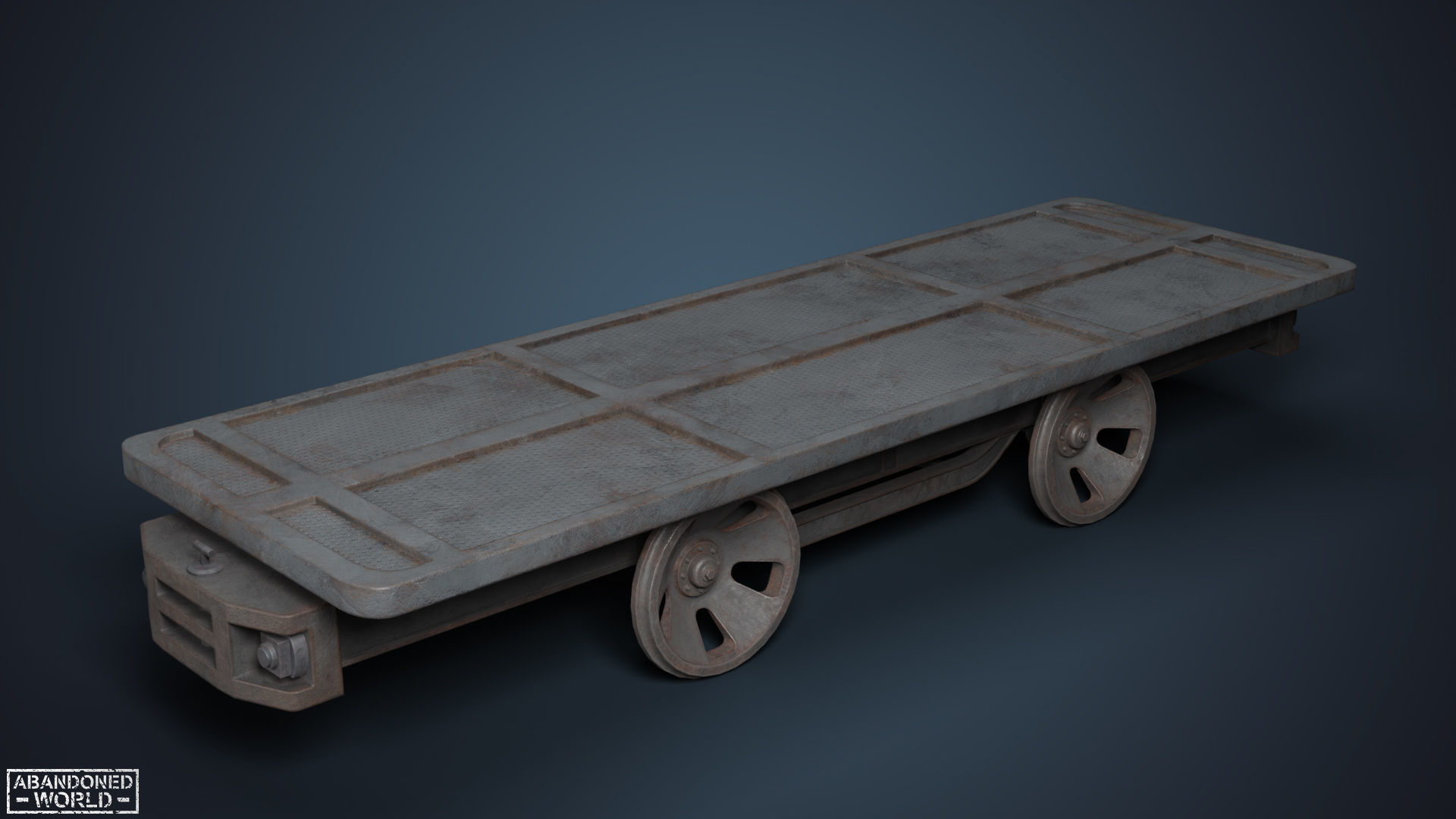 Railroad Platform and Cistern Low-poly 3D model_3