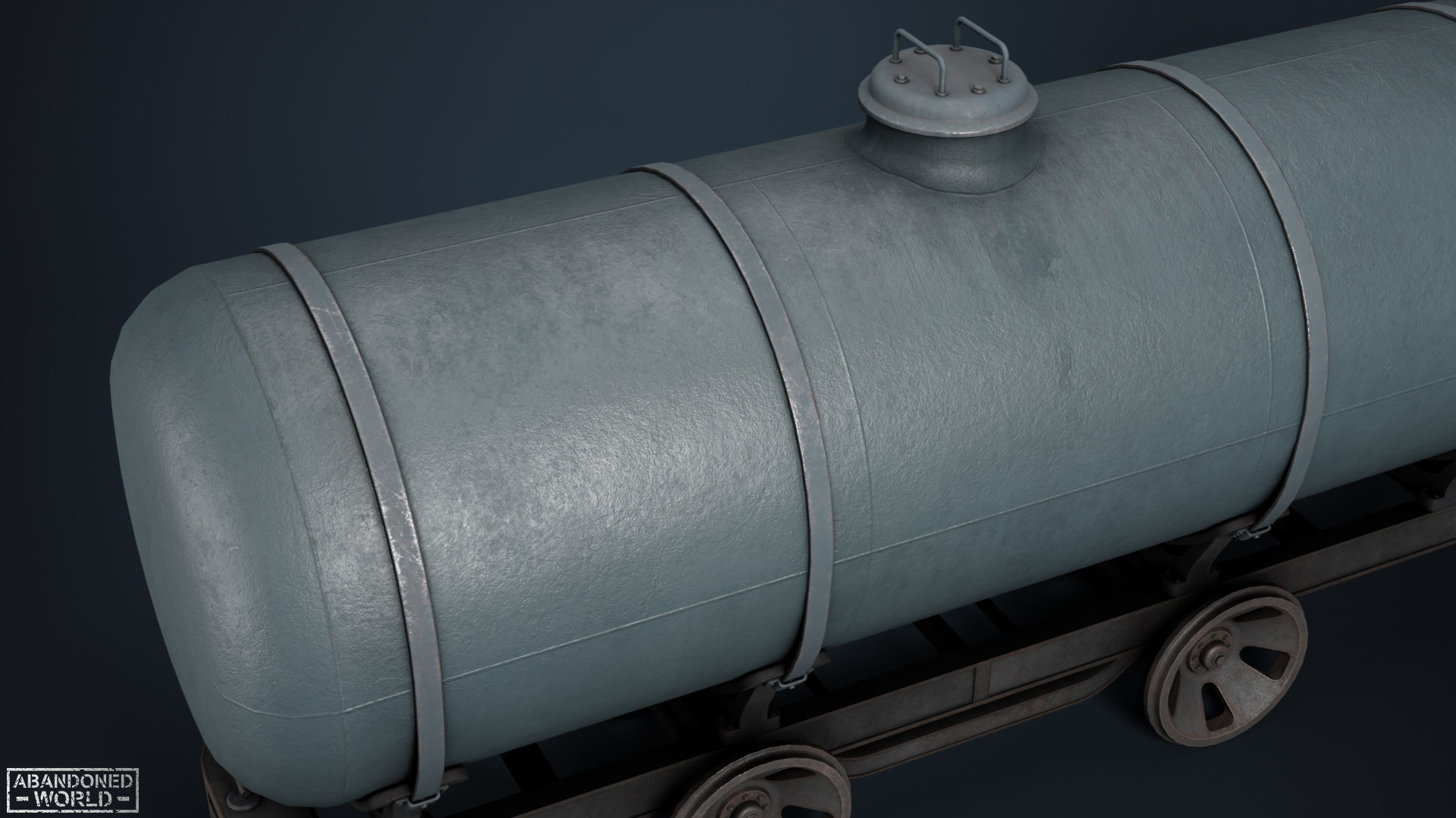 Railroad Platform and Cistern Low-poly 3D model_13