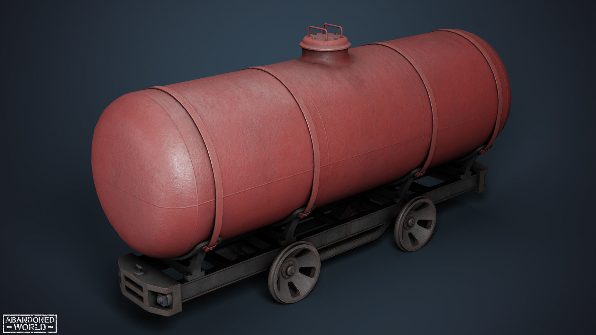 Railroad Platform and Cistern Low-poly 3D model_16