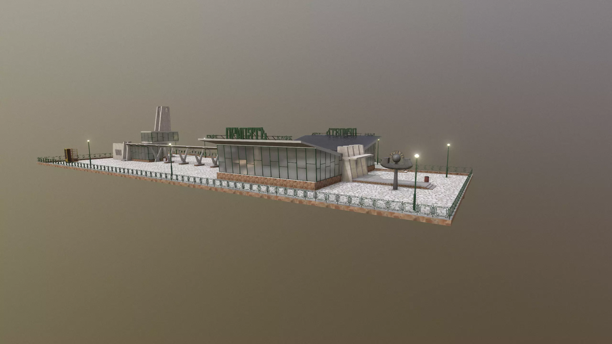 Cafe Pripyat restaurant before 1986 3D model_0