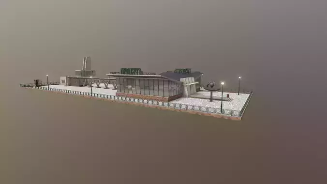 Cafe Pripyat restaurant before 1986 3D model