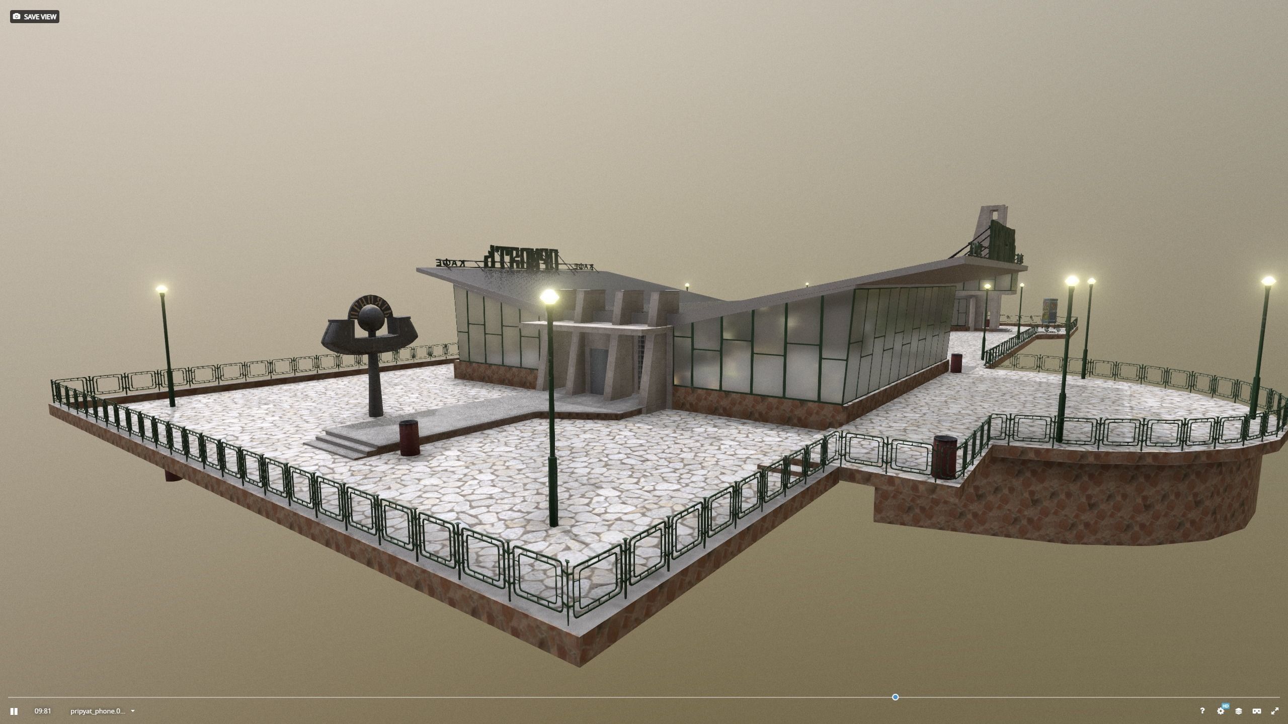 Cafe Pripyat restaurant before 1986 3D model_2
