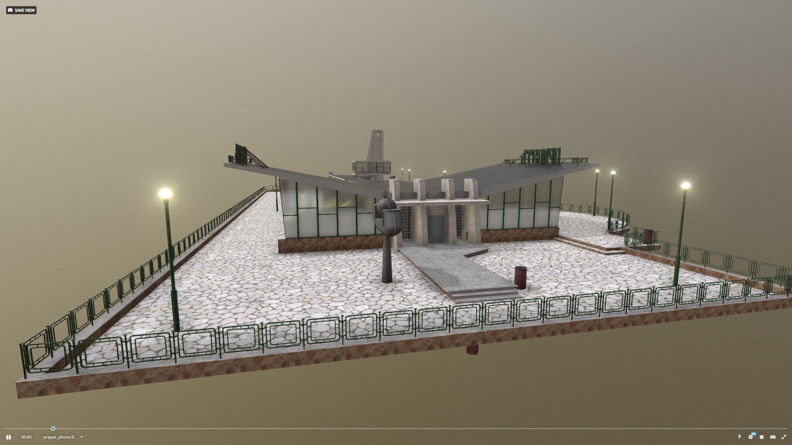 Cafe Pripyat restaurant before 1986 3D model_1