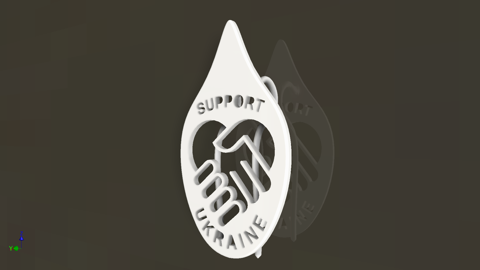 SUPPOERT Ukraine badge 2 Free 3D print model_1