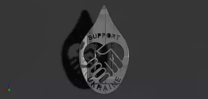 SUPPOERT Ukraine badge 2 Free 3D print model