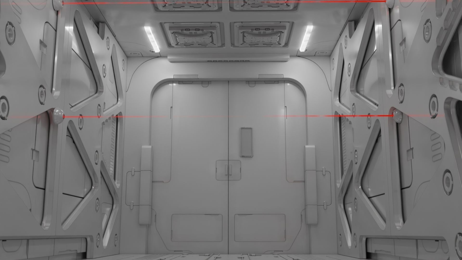 Sci-fi interior coridor 3D model_5