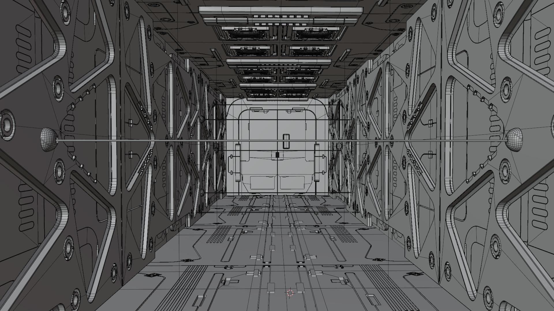 Sci-fi interior coridor 3D model_7