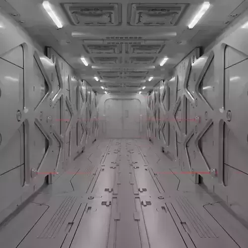Sci-fi interior coridor 3D model