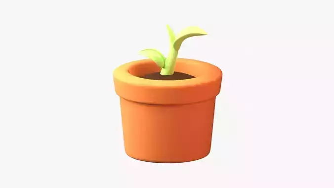 Plant Pot 3D Illustration
