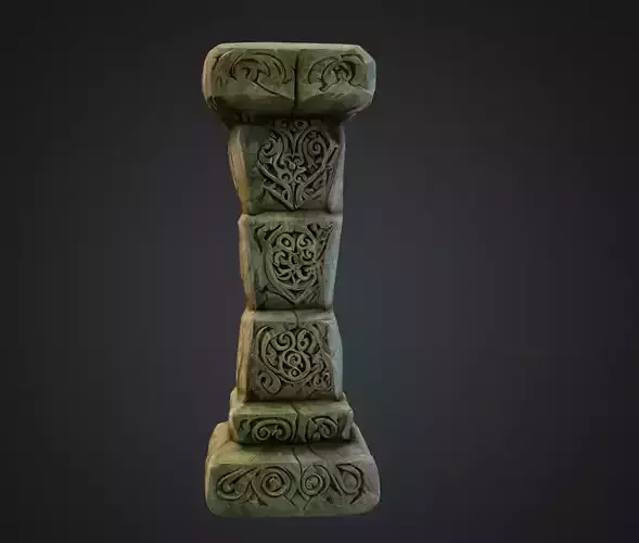 Ancient Carved Stone Columns - for Game and Visualization