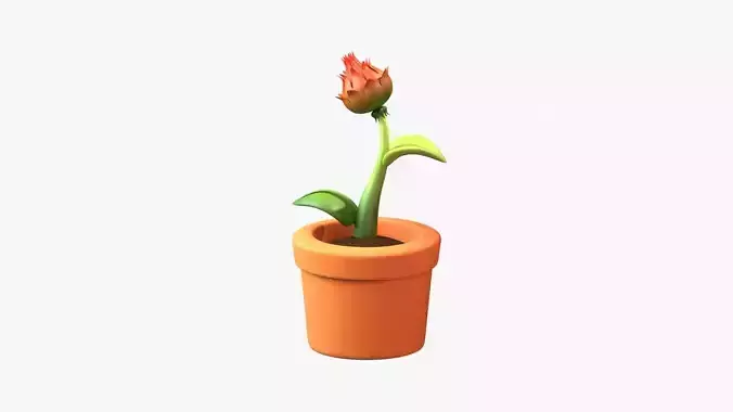 Flower Pot 3D Illustration