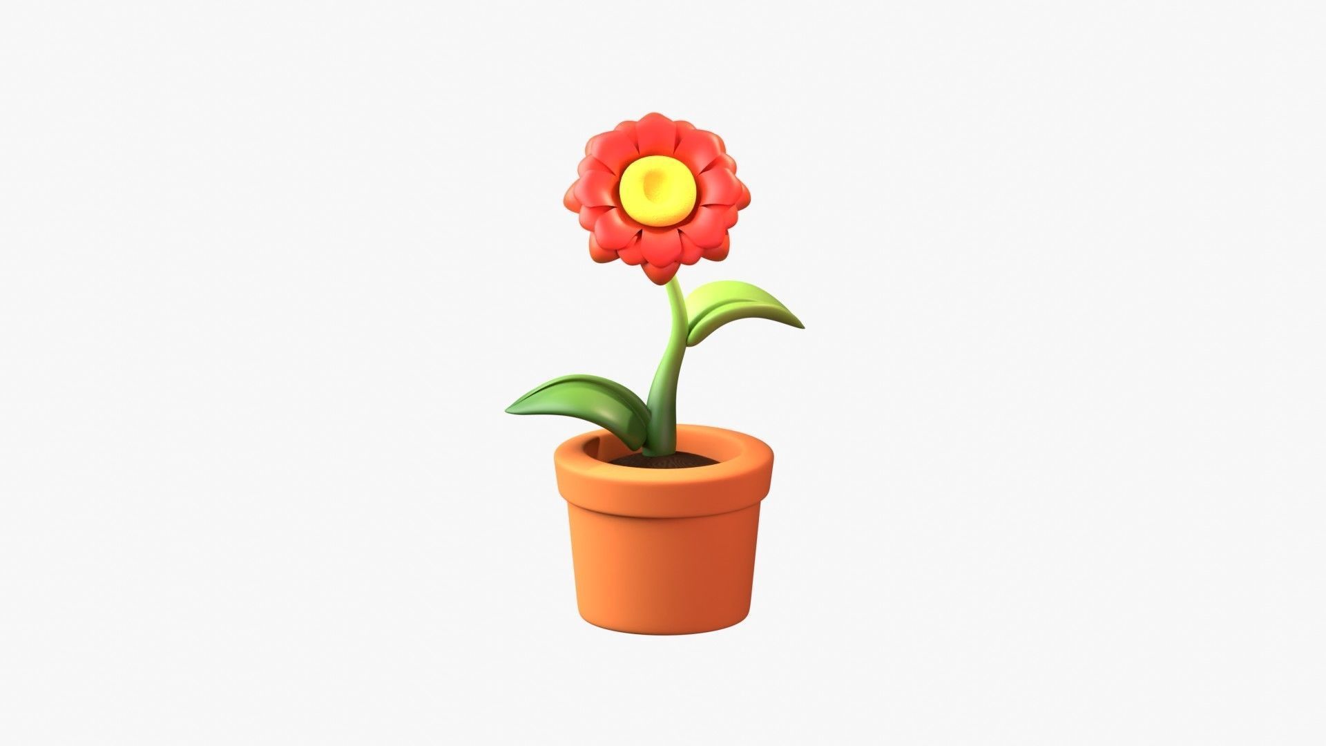 Flower Pot 3D Illustration 3D model_18