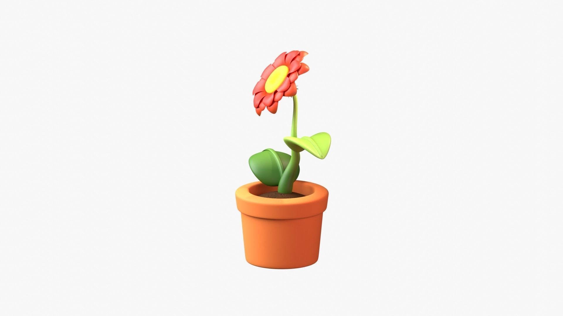 Flower Pot 3D Illustration 3D model_3
