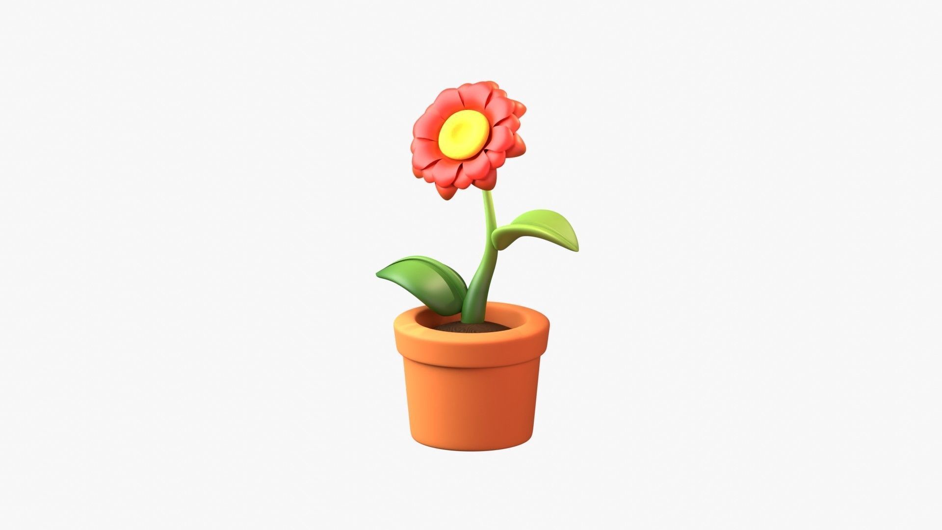 Flower Pot 3D Illustration 3D model_1