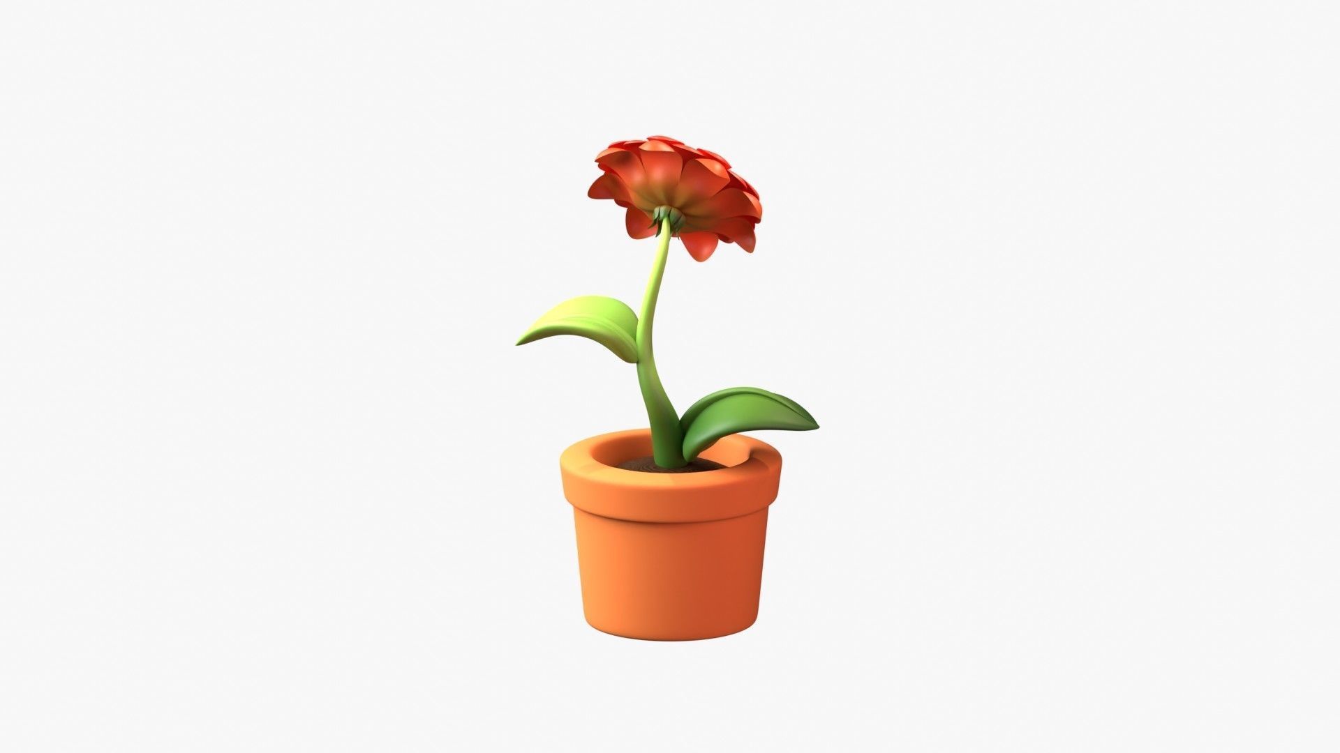 Flower Pot 3D Illustration 3D model_10