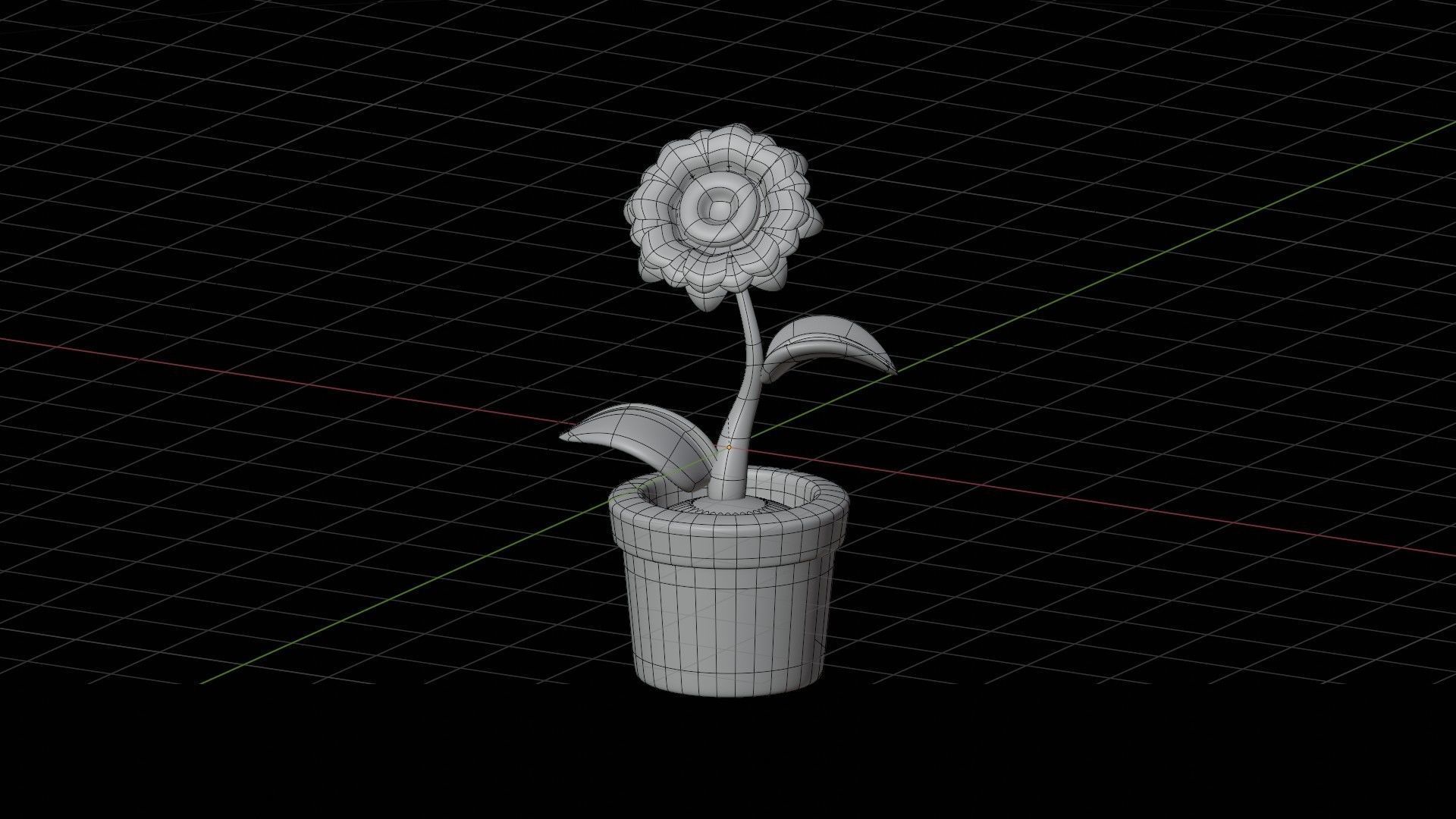 Flower Pot 3D Illustration 3D model_19