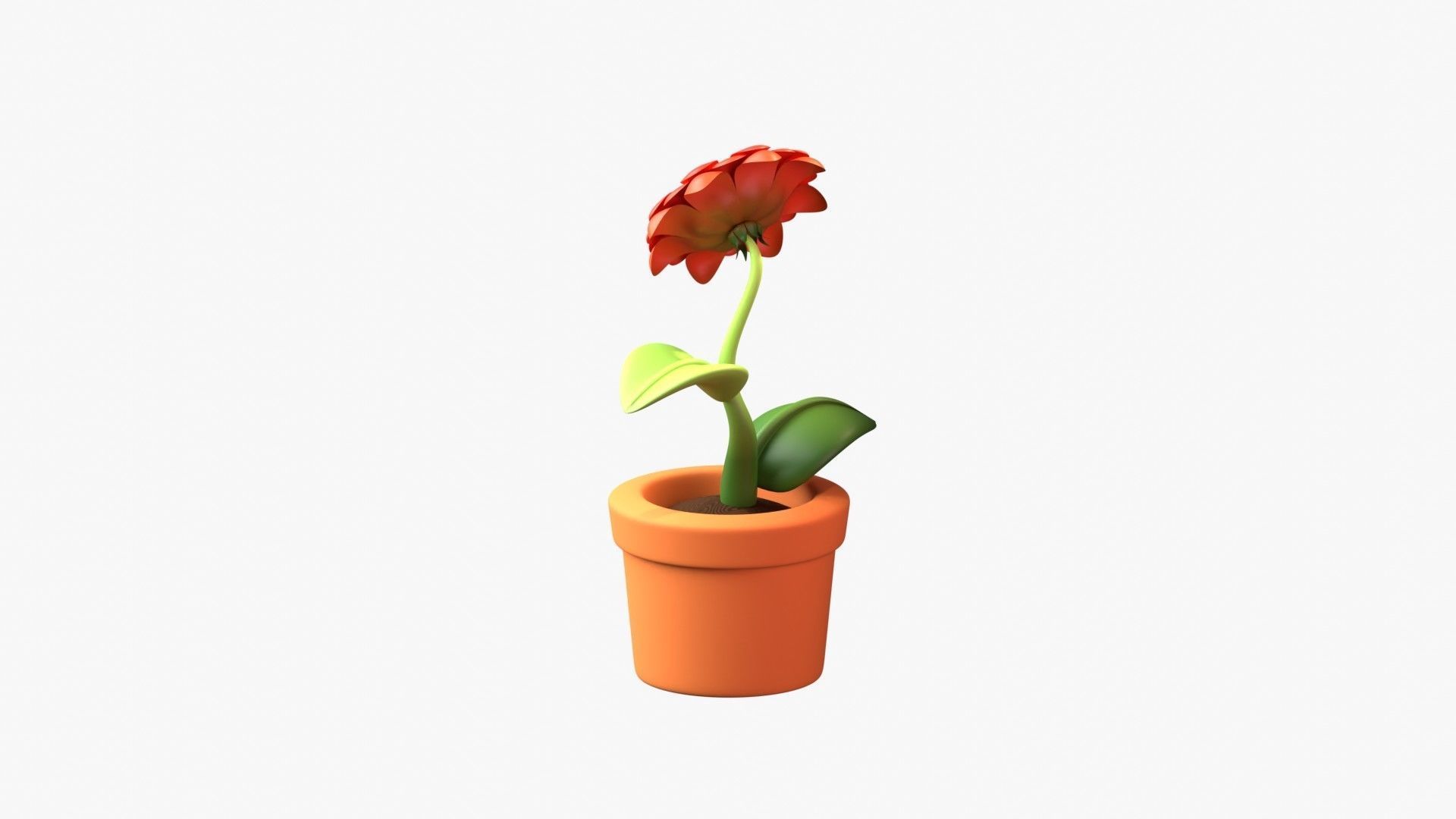 Flower Pot 3D Illustration 3D model_7