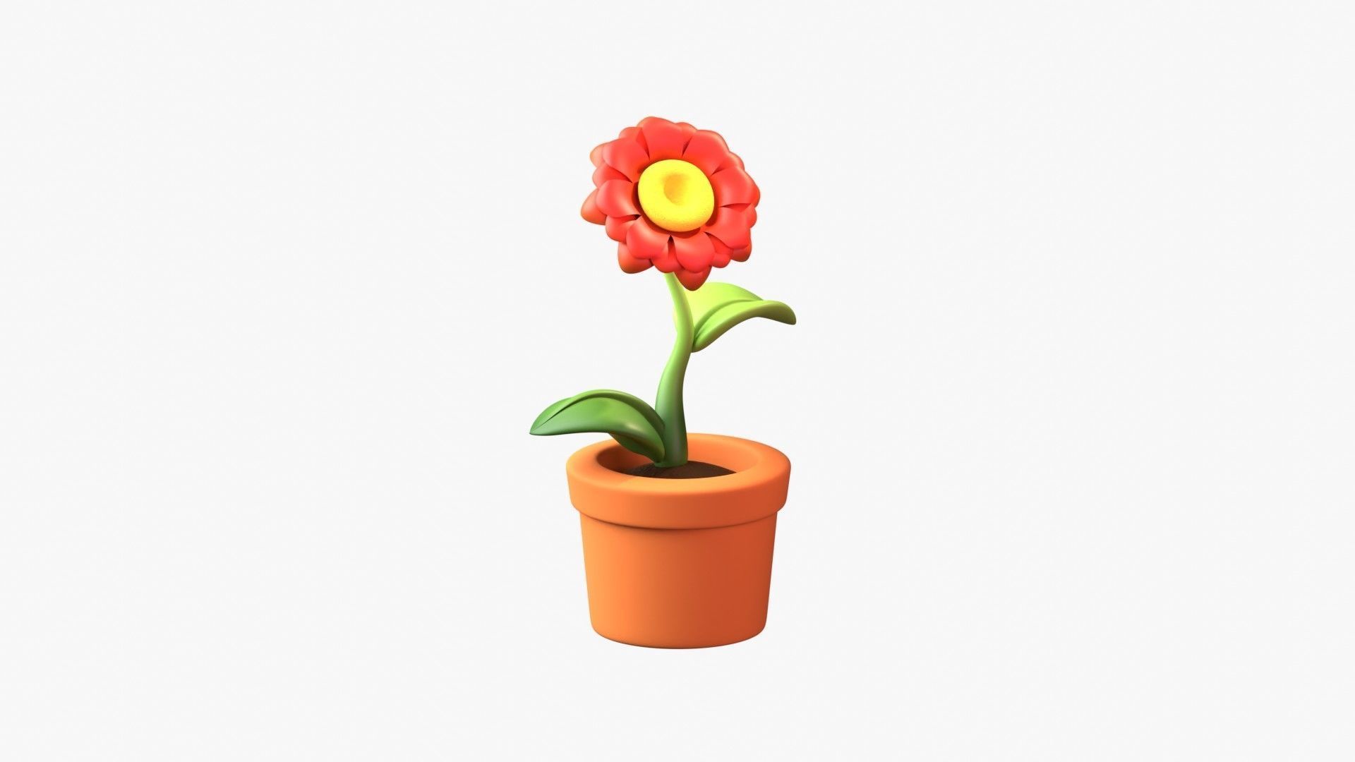 Flower Pot 3D Illustration 3D model_17