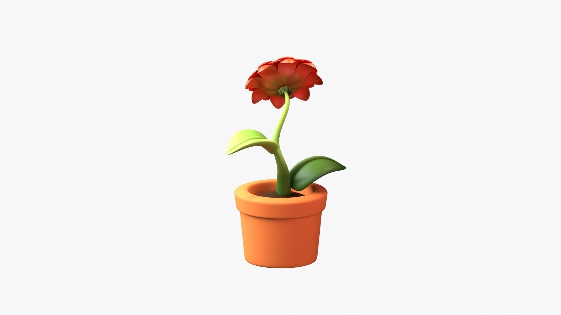 Flower Pot 3D Illustration 3D model_8