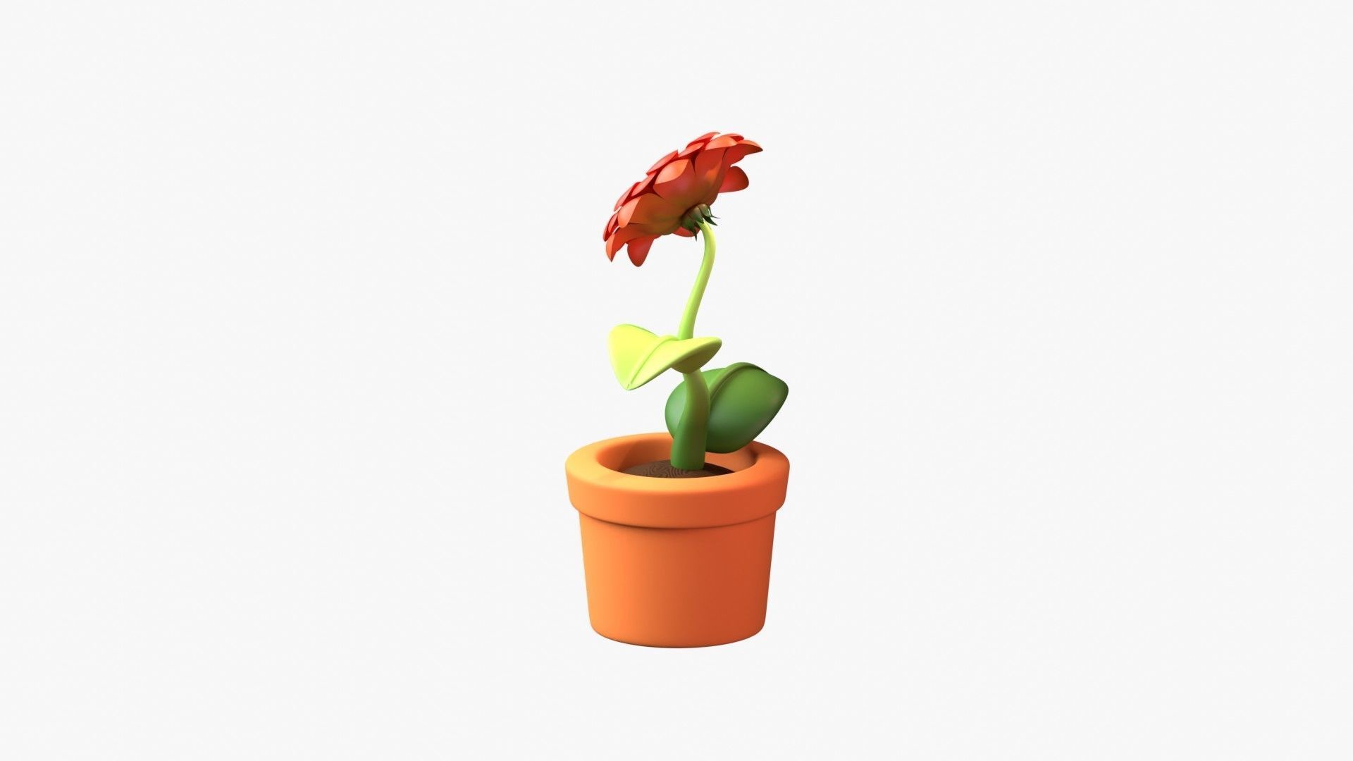 Flower Pot 3D Illustration 3D model_6
