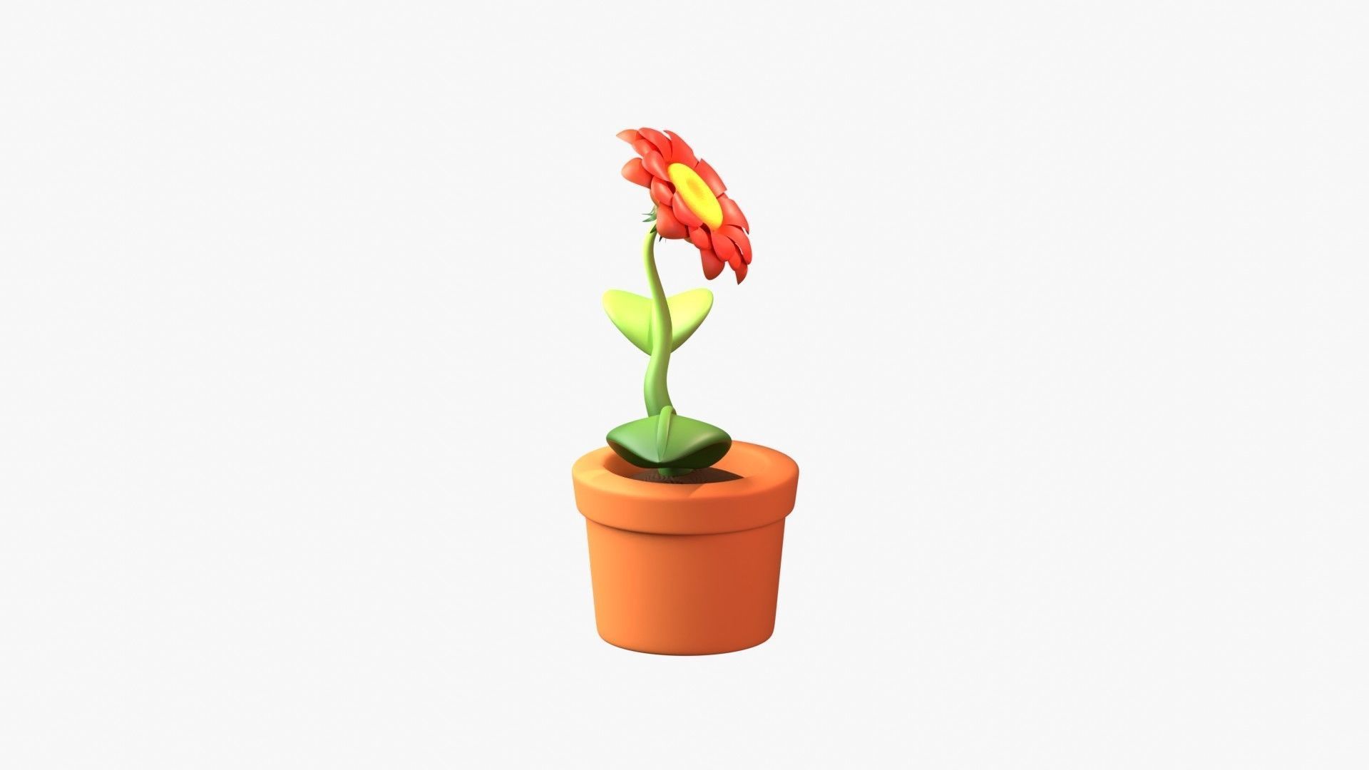 Flower Pot 3D Illustration 3D model_14