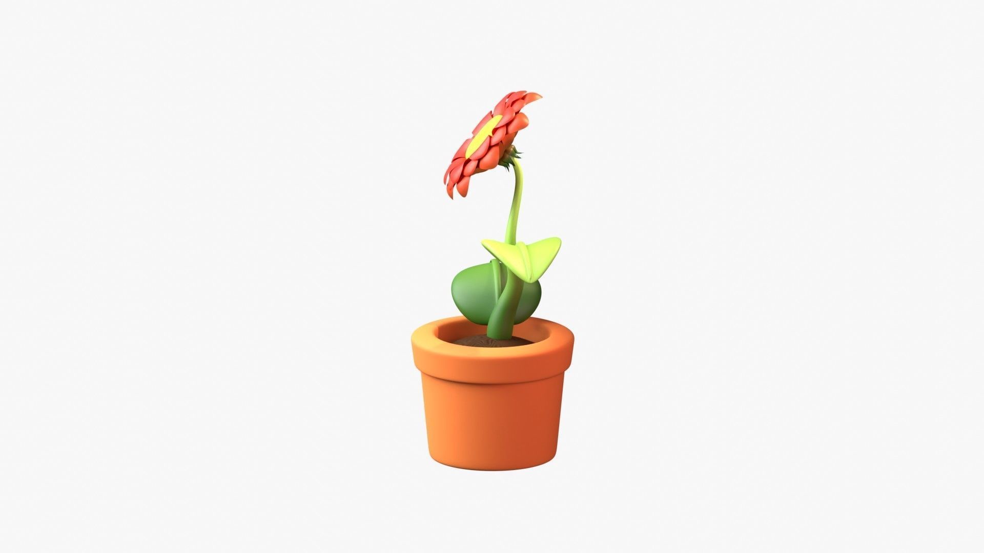 Flower Pot 3D Illustration 3D model_4