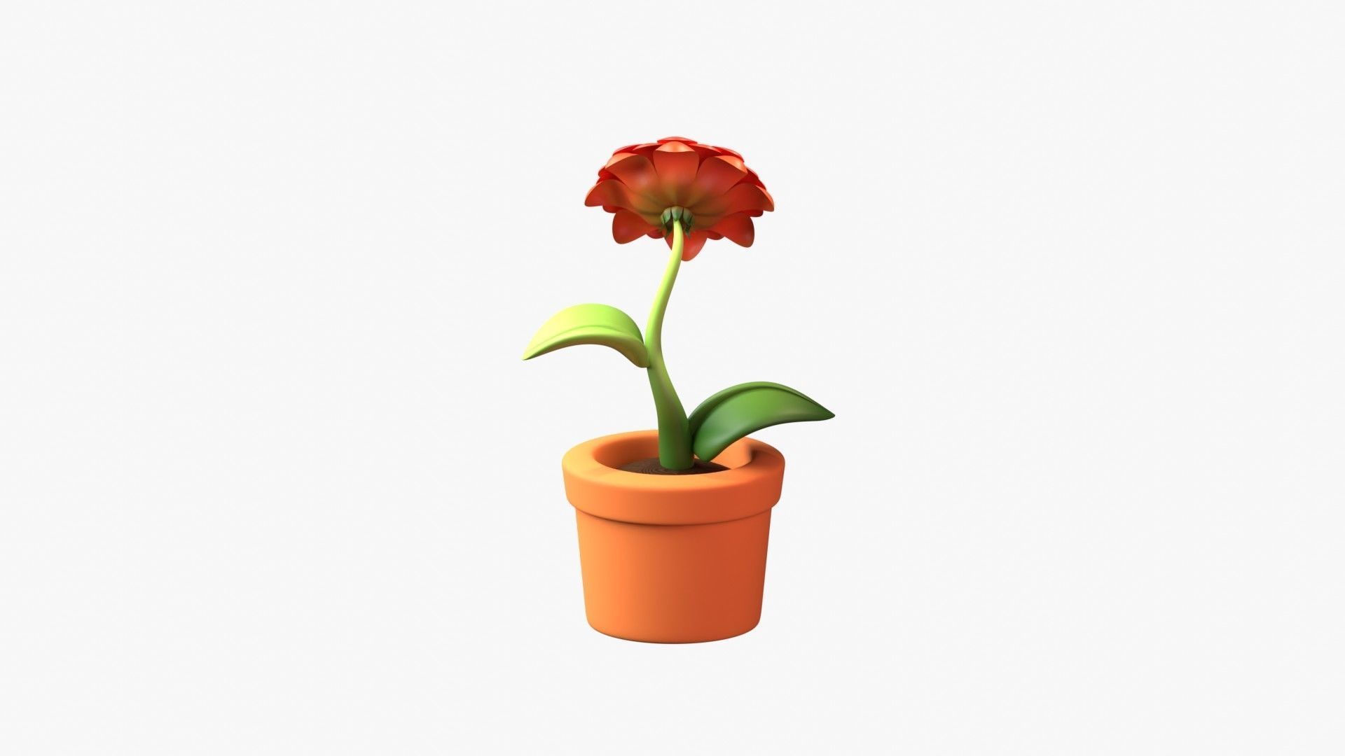 Flower Pot 3D Illustration 3D model_9
