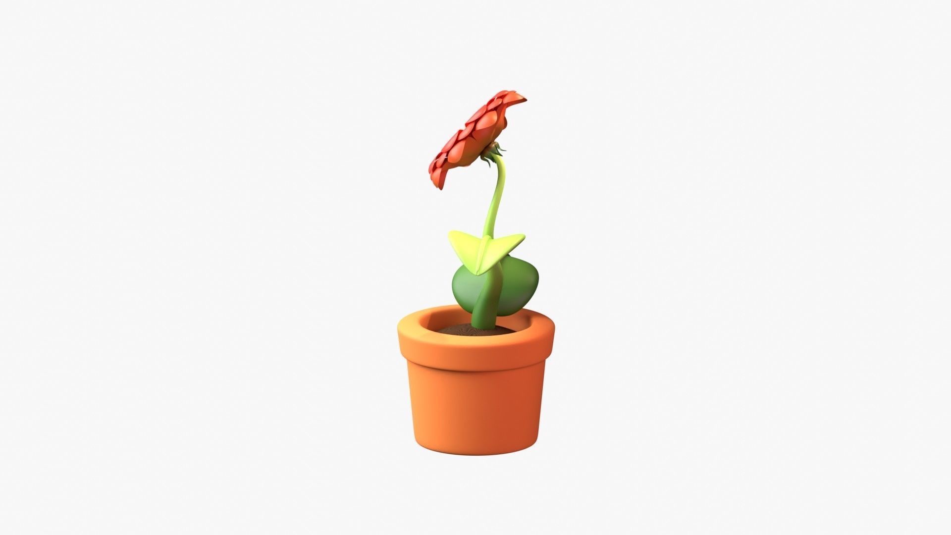 Flower Pot 3D Illustration 3D model_5