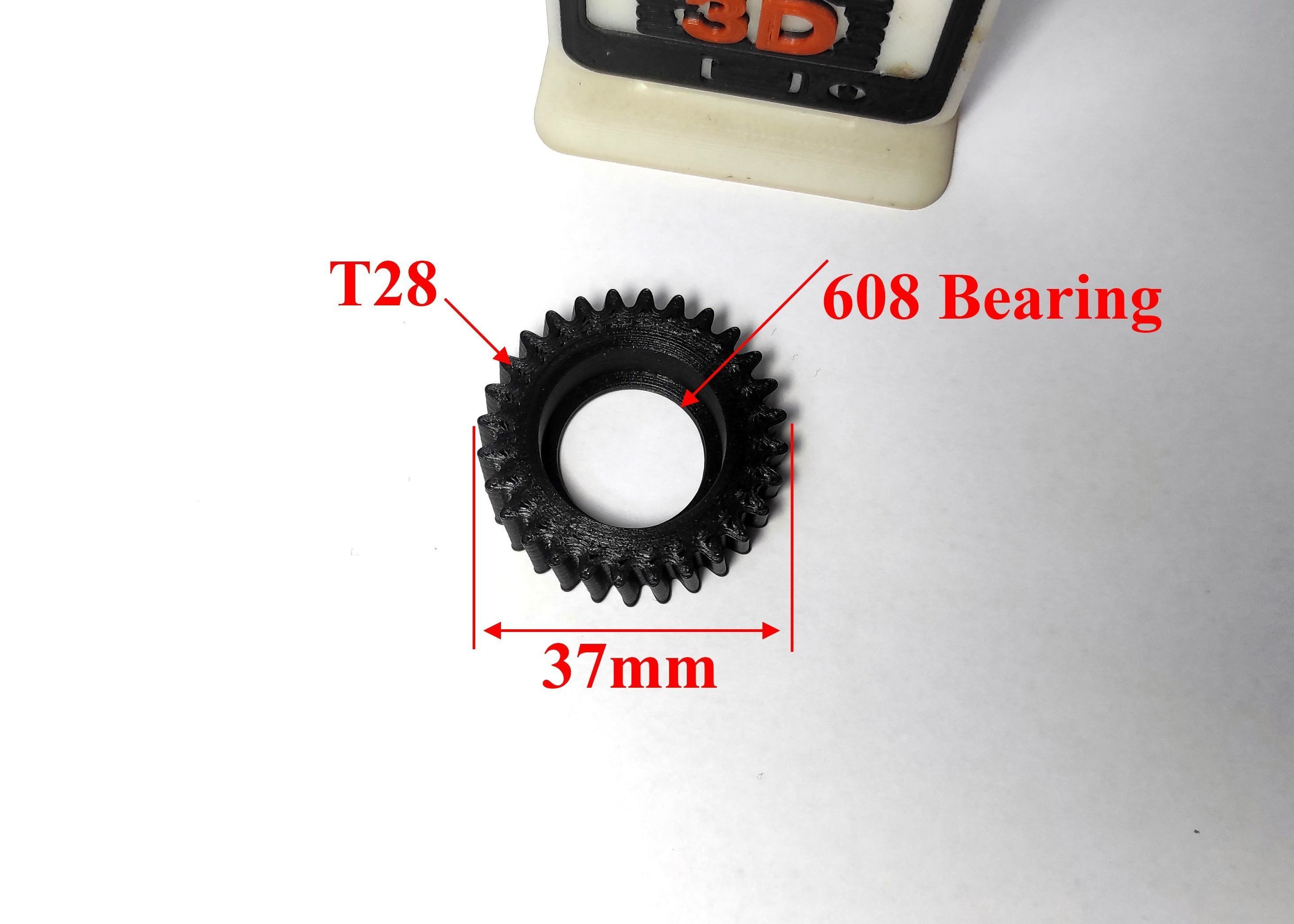 Gear for Electric Bicycle T28 D37 3D print model_4