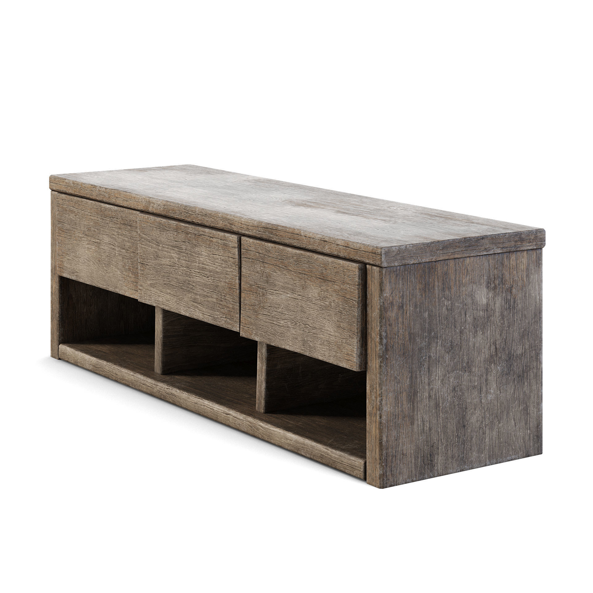 Old Wooden Cupboard 3D model_2