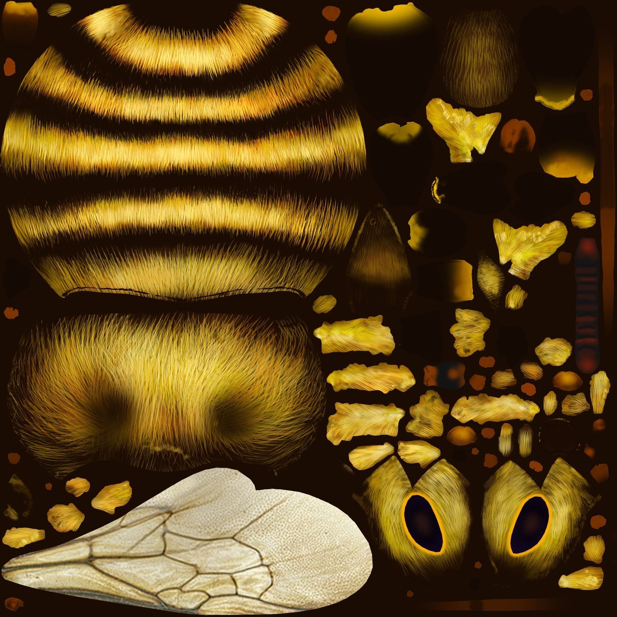 3D animated bee Low-poly 3D model_22