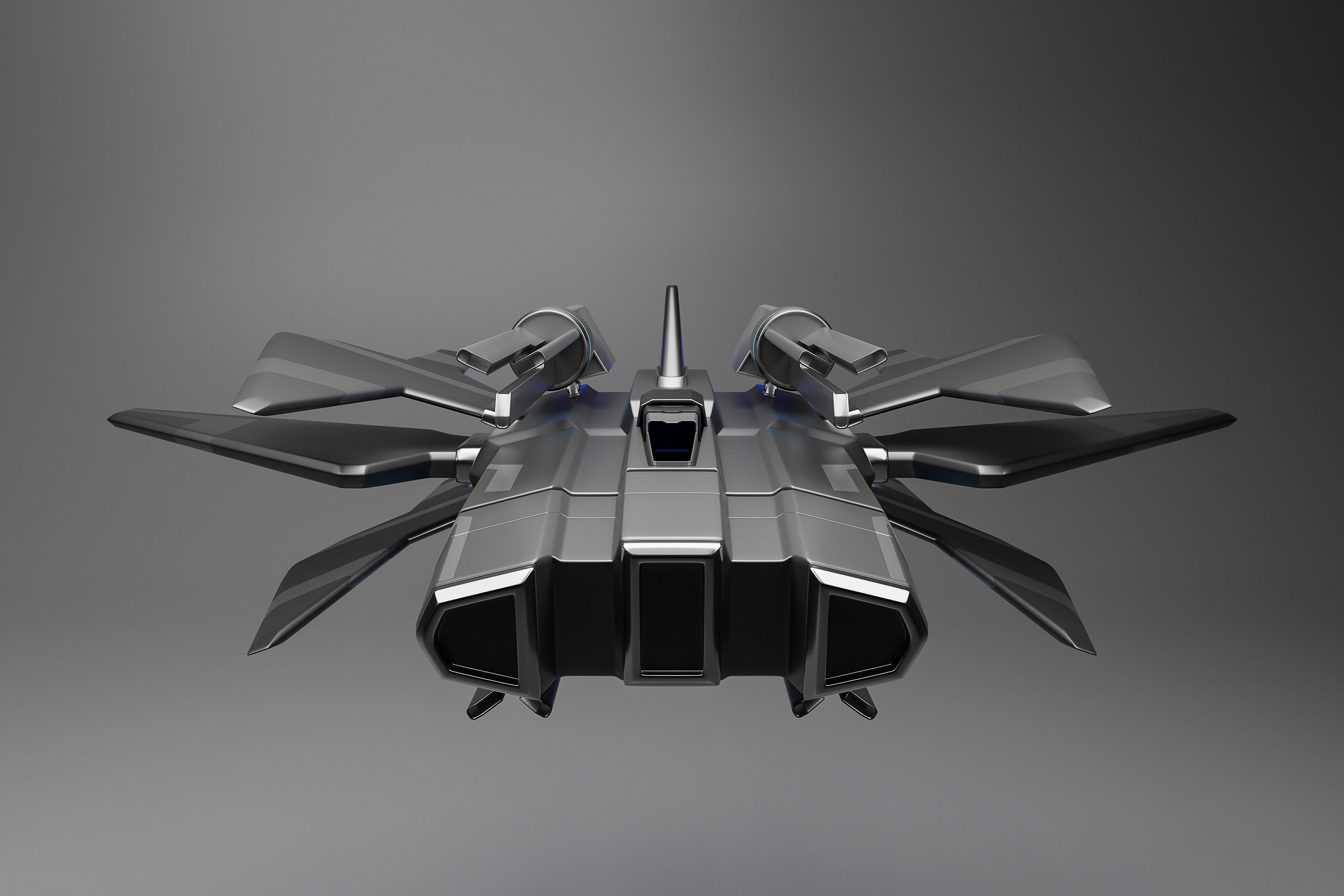 Sci-fi spaceship 3D model_2