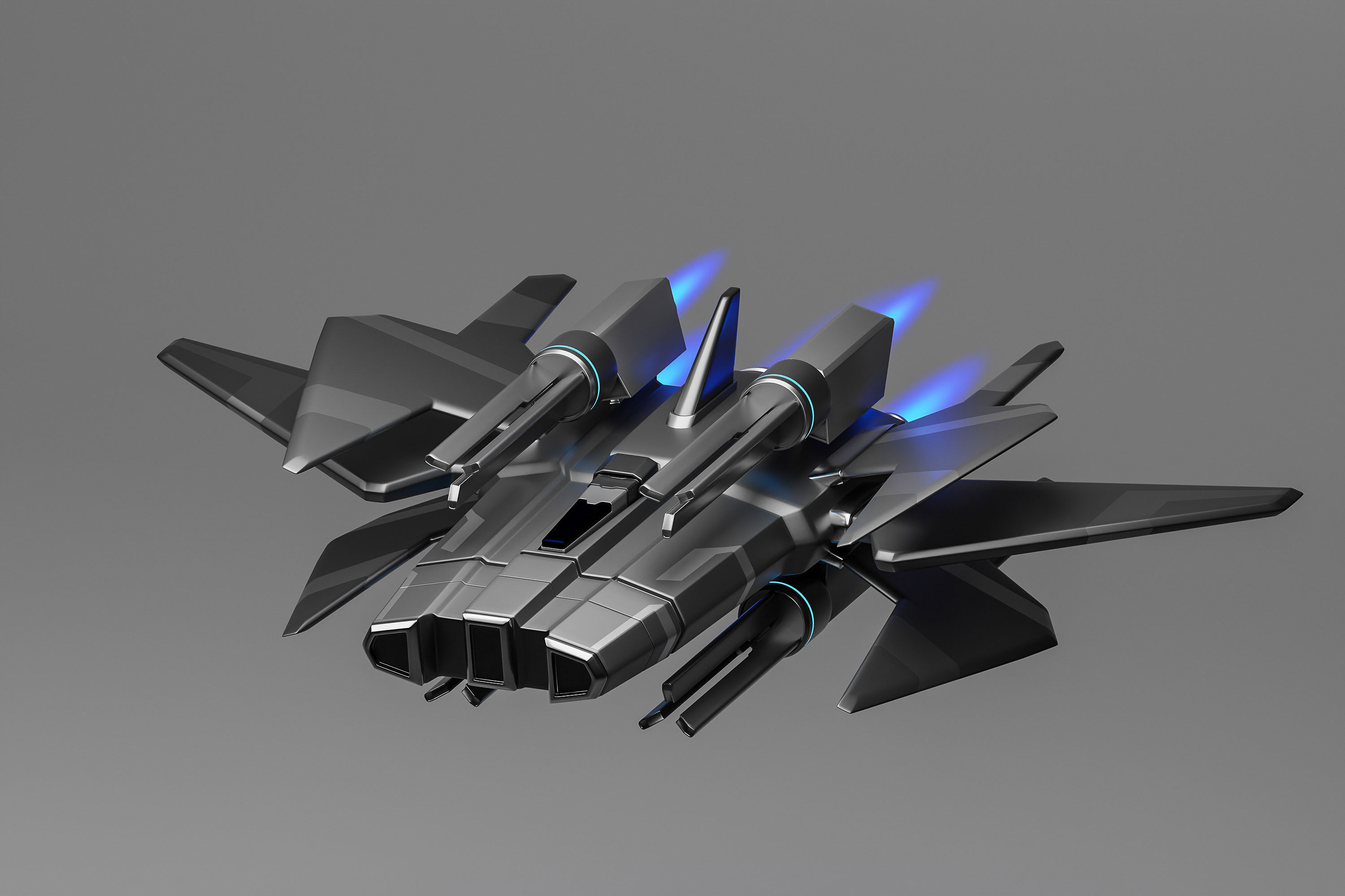 Sci-fi spaceship 3D model_1