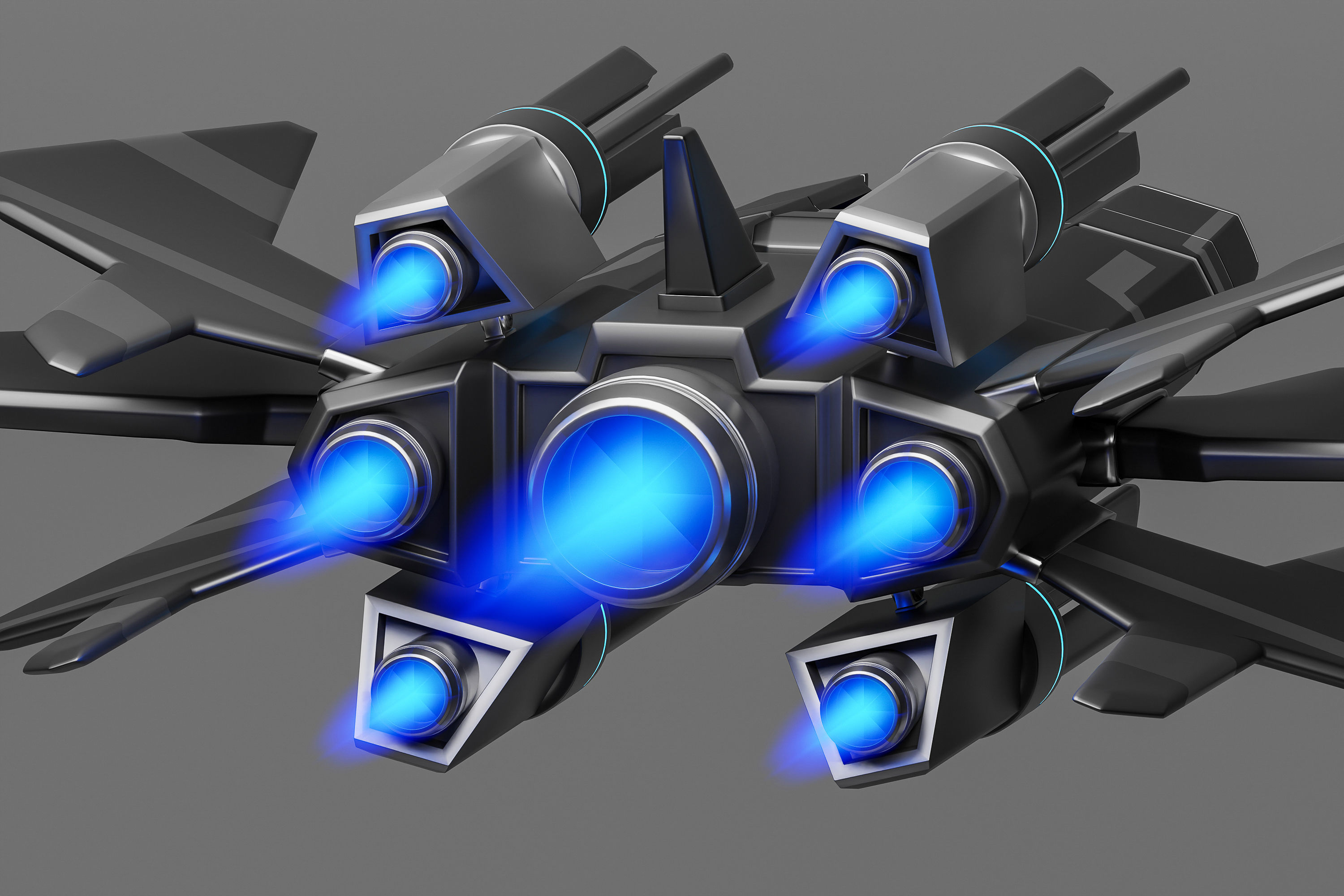 Sci-fi spaceship 3D model_4