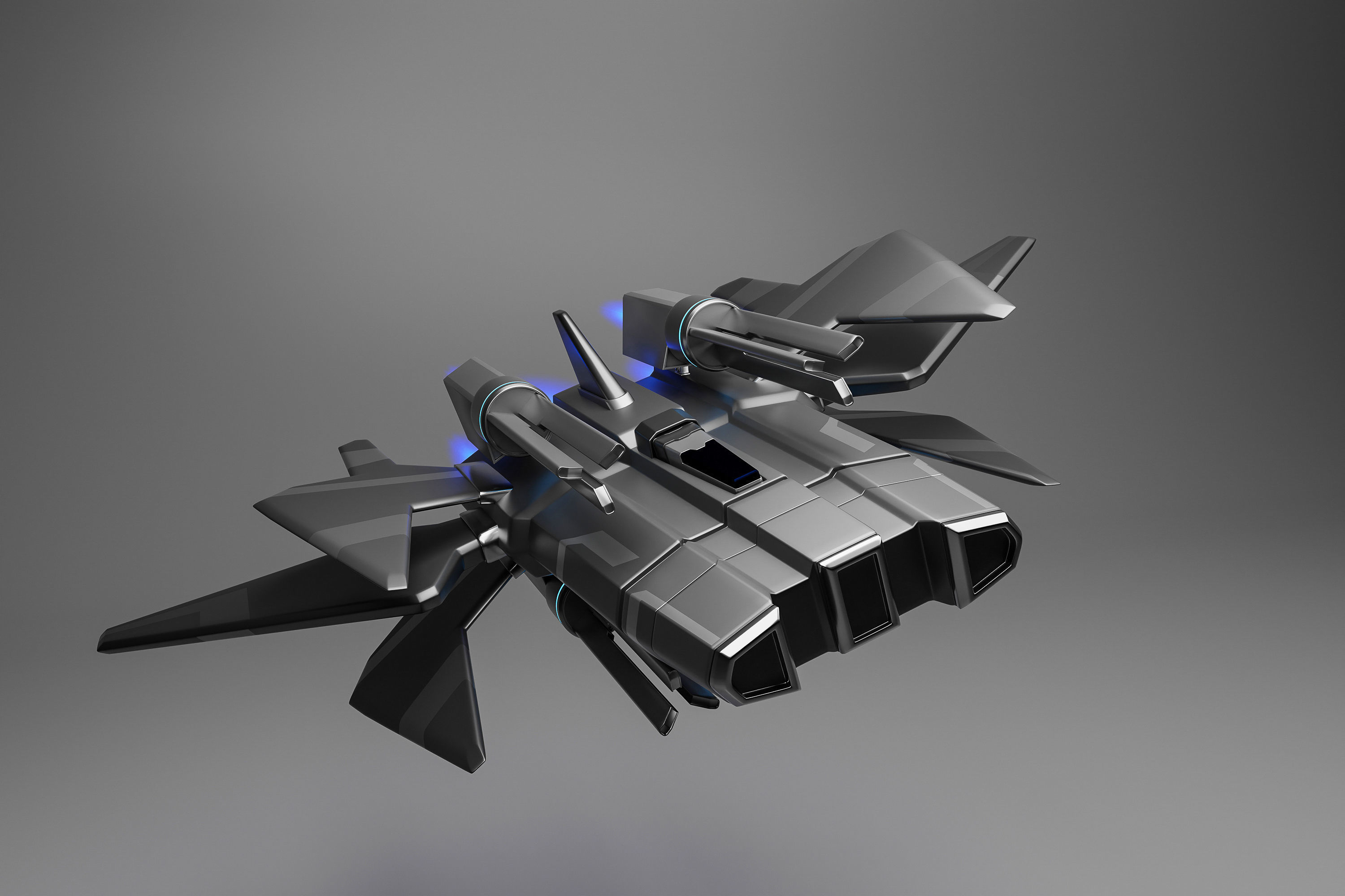 Sci-fi spaceship 3D model_5
