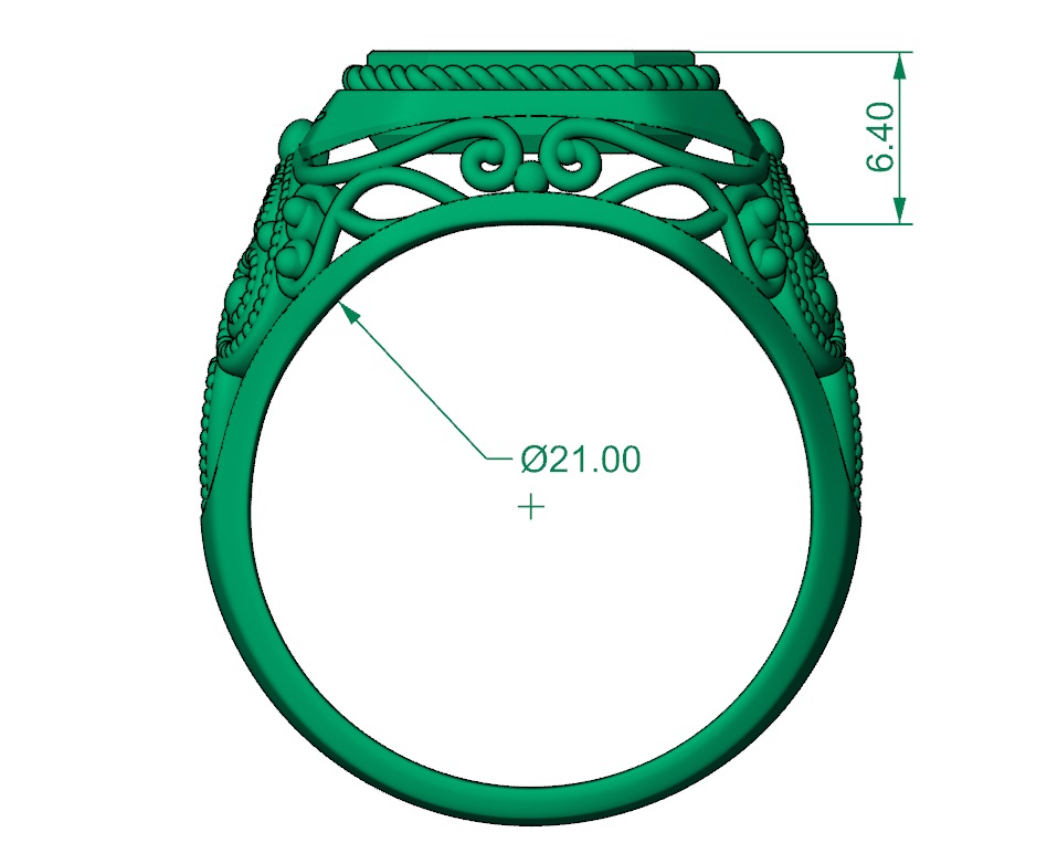 Man ring GoldenBlack 3D print model_16