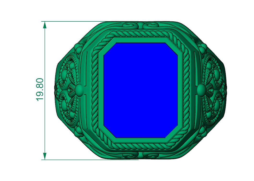 Man ring GoldenBlack 3D print model_14