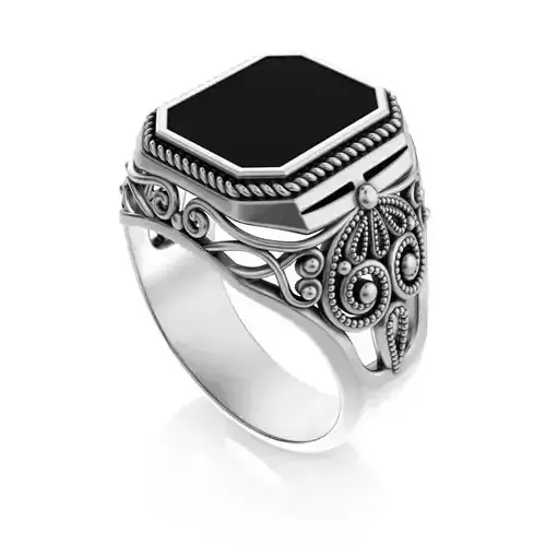 Man ring GoldenBlack