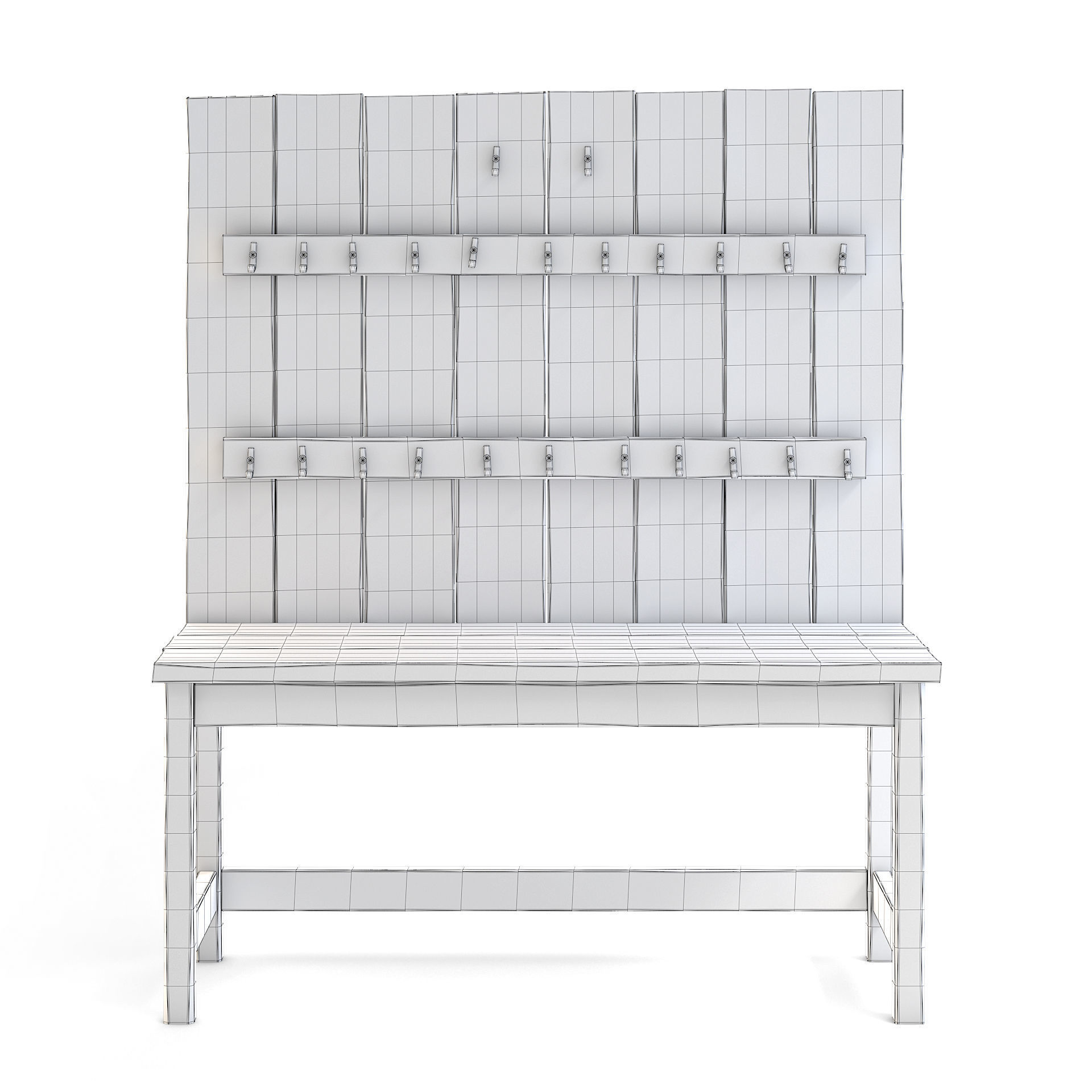 Old Wooden Wall Table 3D model_4