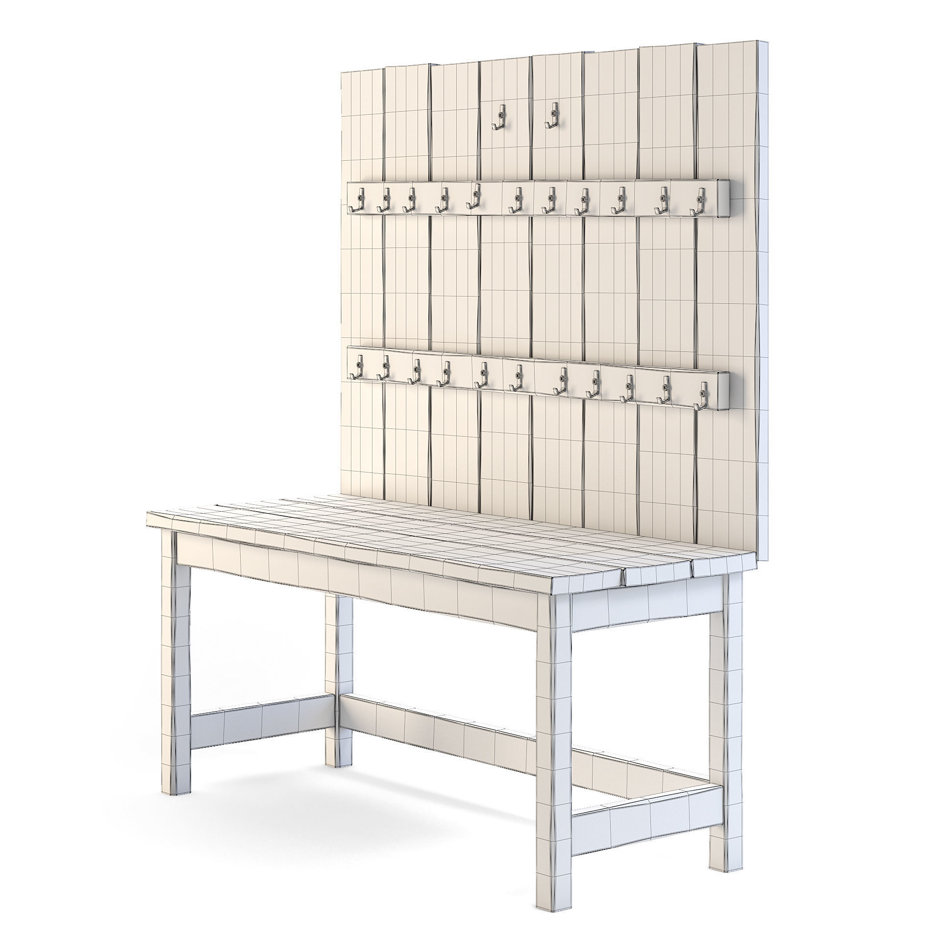 Old Wooden Wall Table 3D model_3