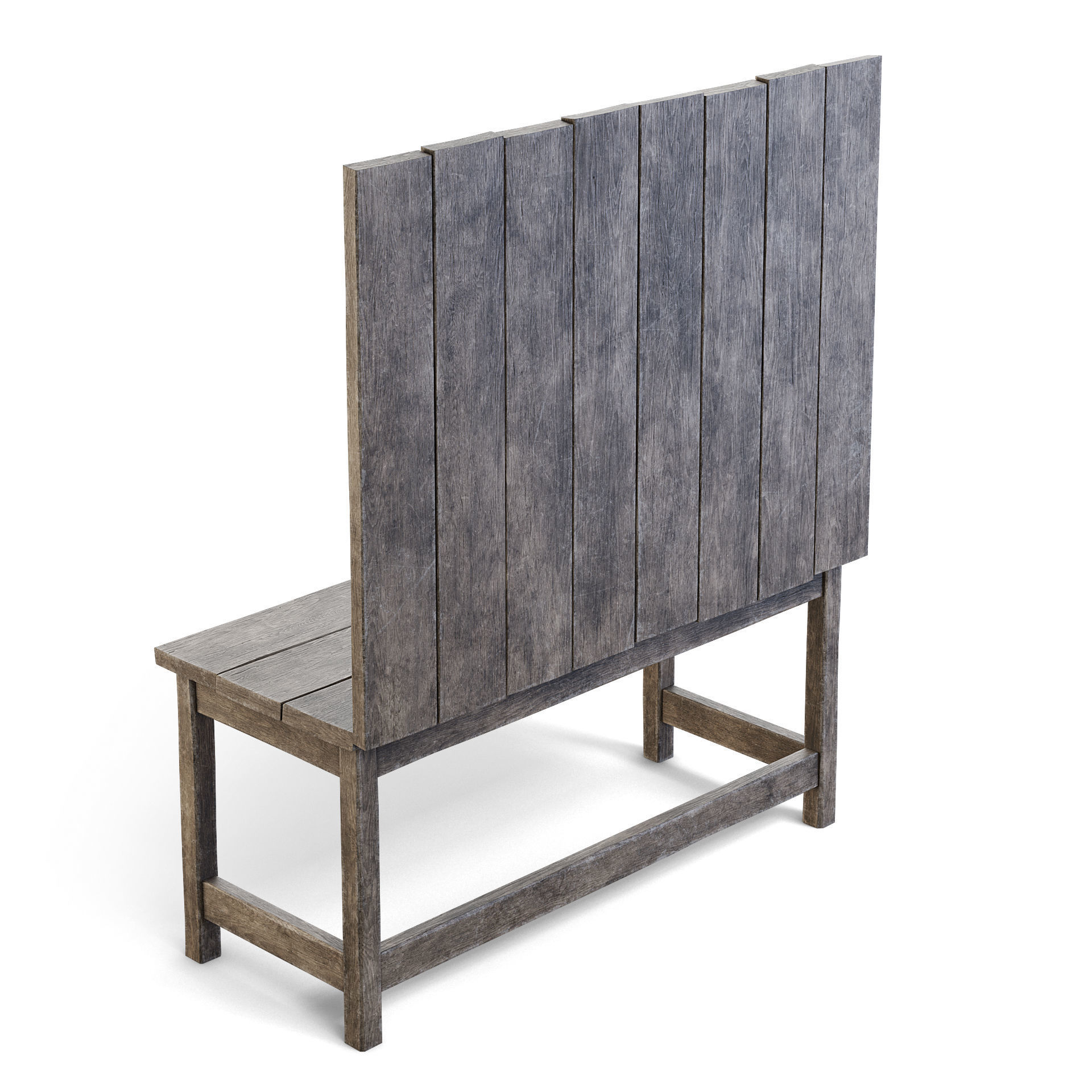 Old Wooden Wall Table 3D model_7