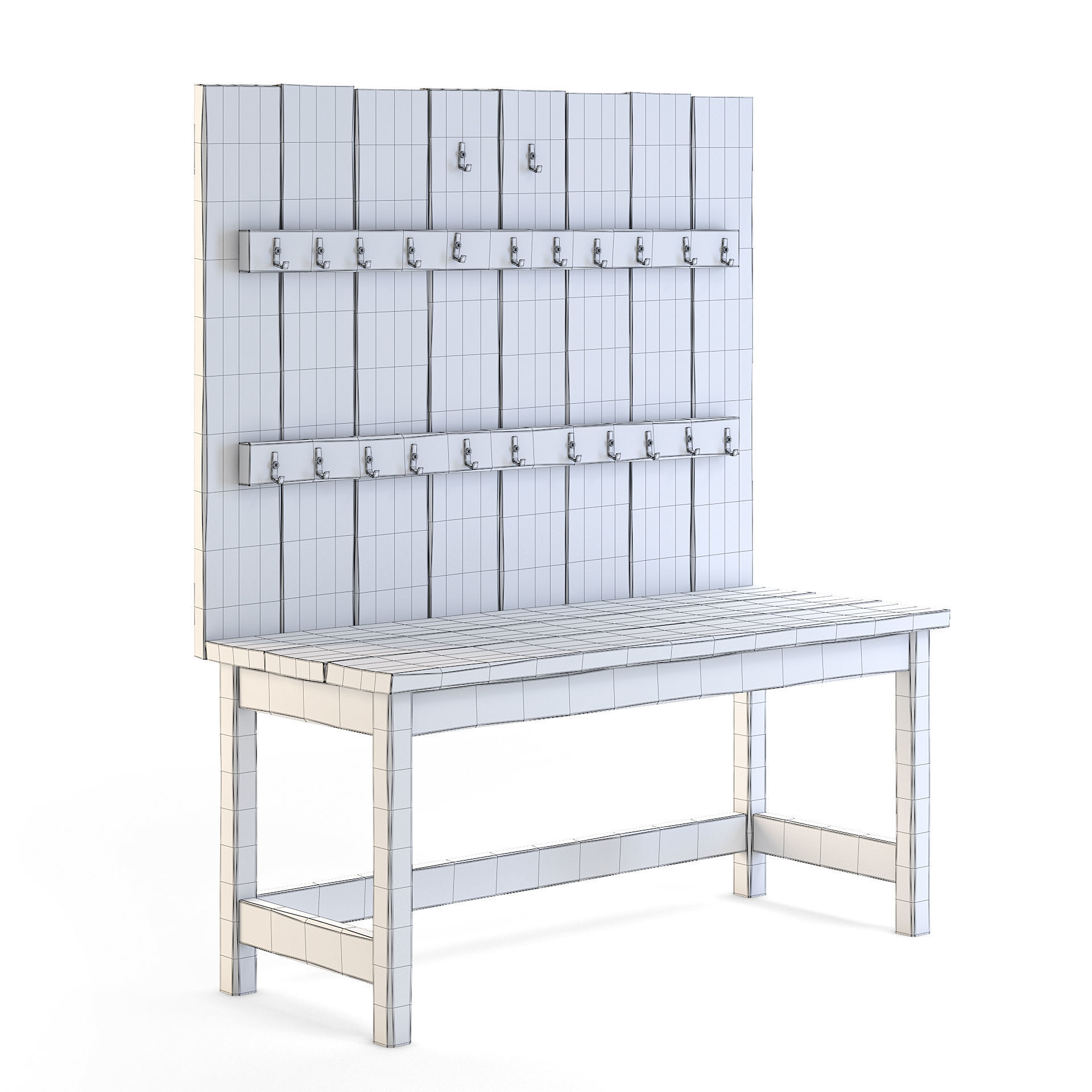 Old Wooden Wall Table 3D model_1