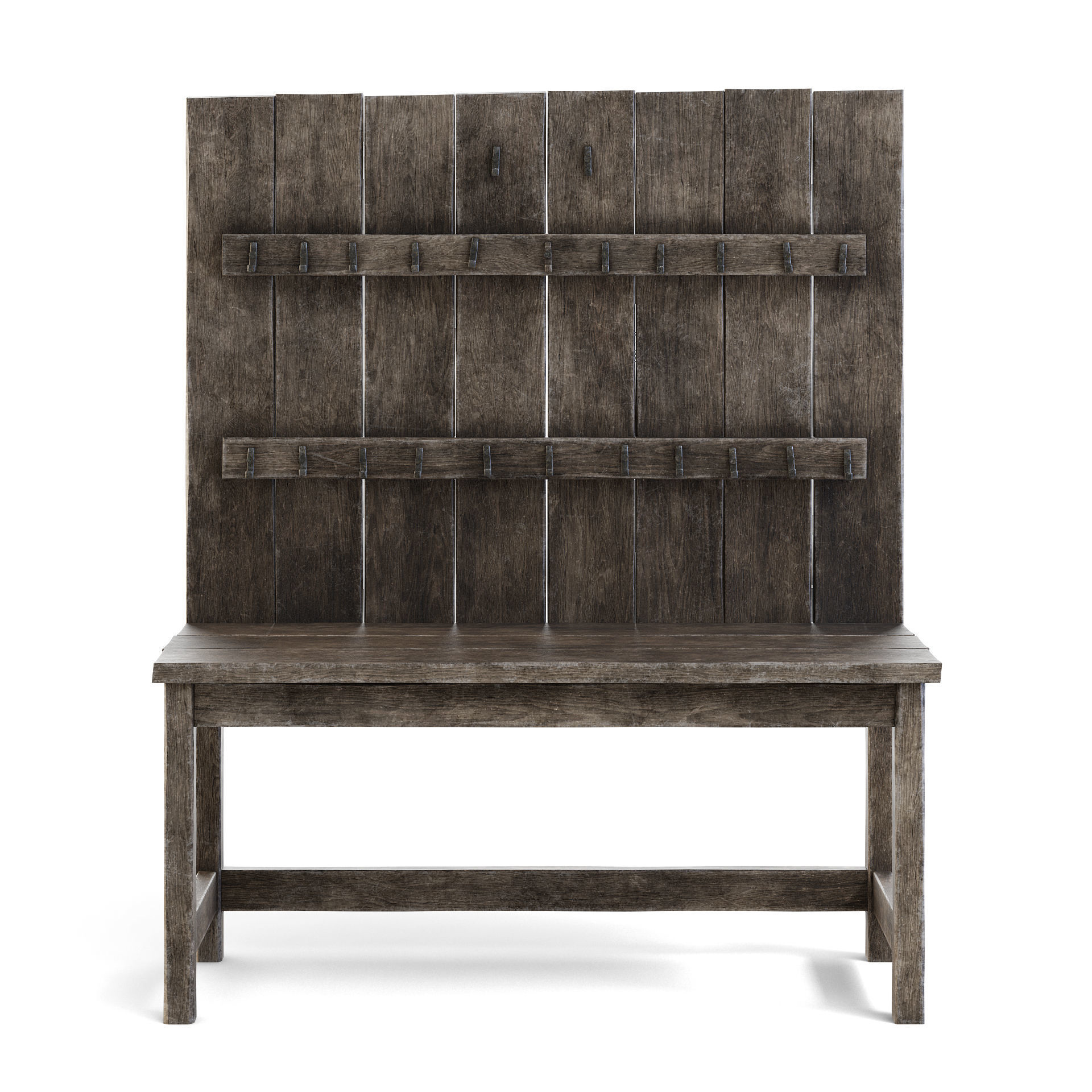 Old Wooden Wall Table 3D model_5