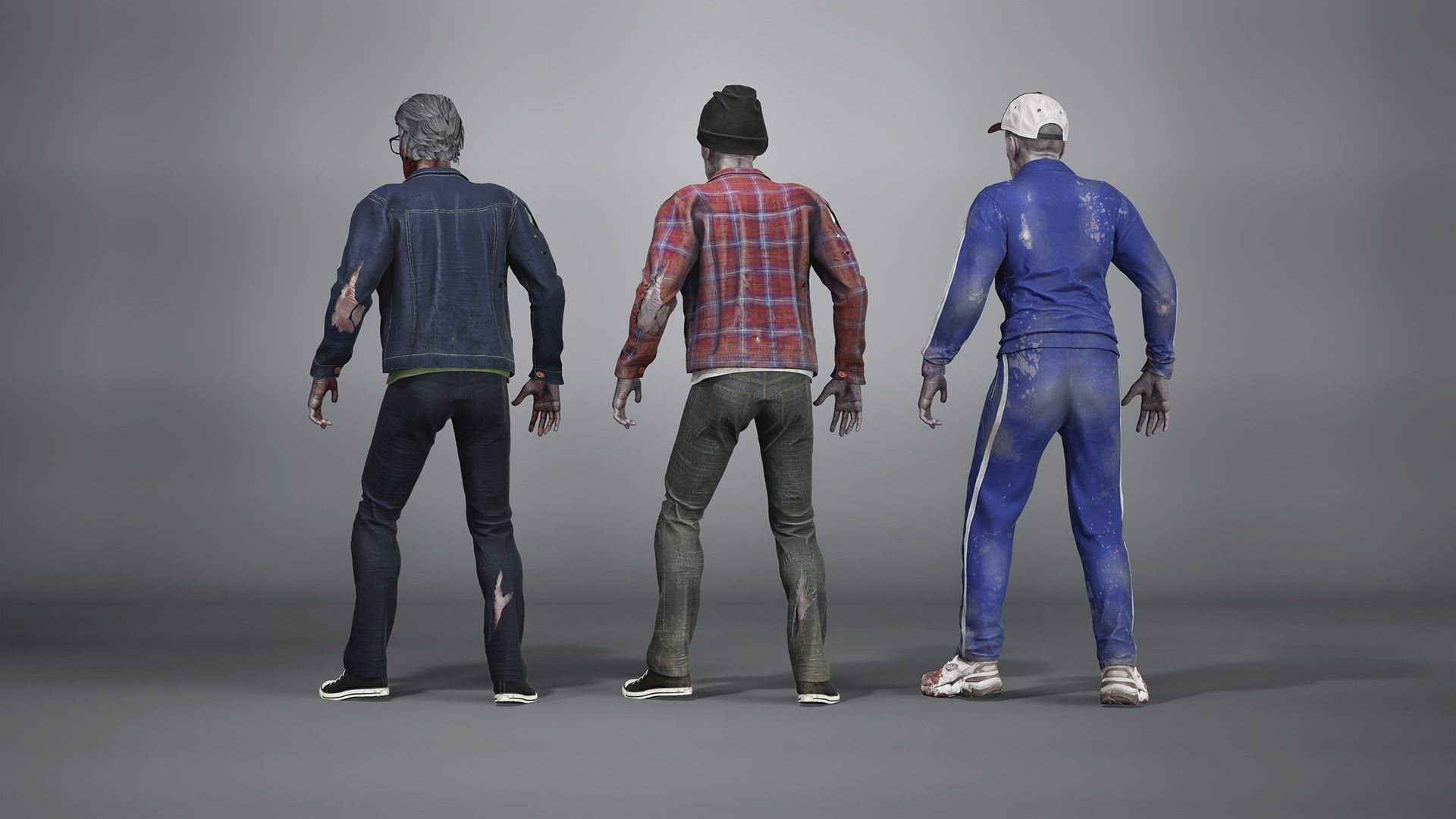 Zombie Warm Casual Clothes Low-poly 3D model_2