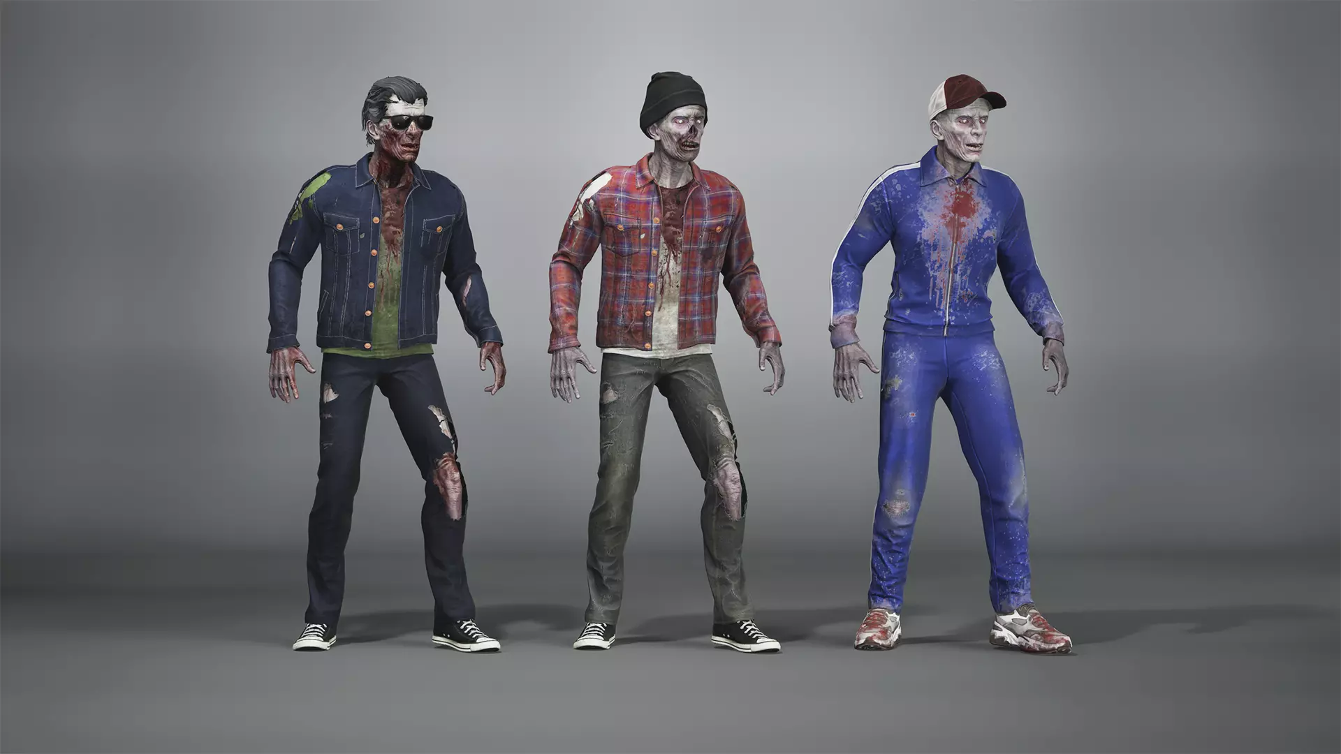 Zombie Warm Casual Clothes Low-poly 3D model_0