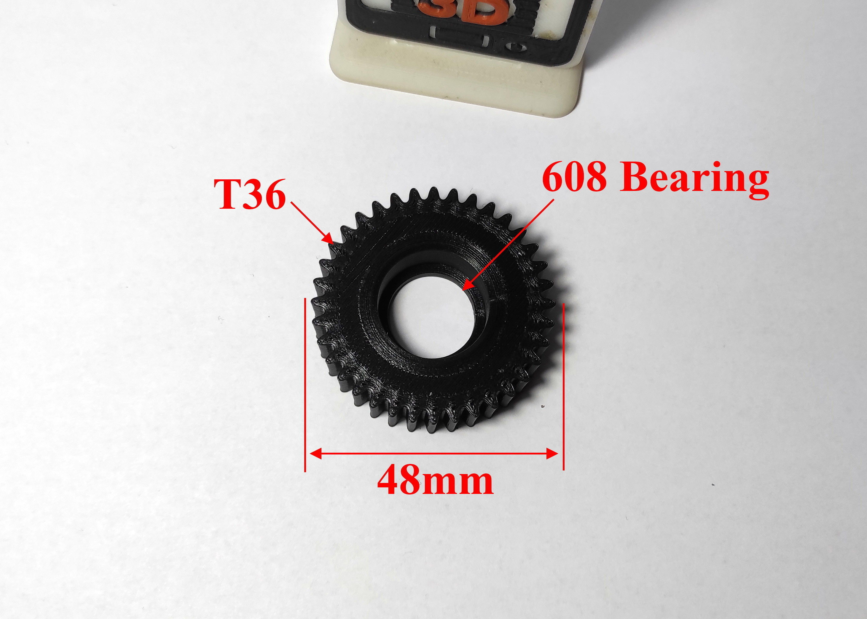 Gear for Electric Bicycle T36 D48 3D print model_3