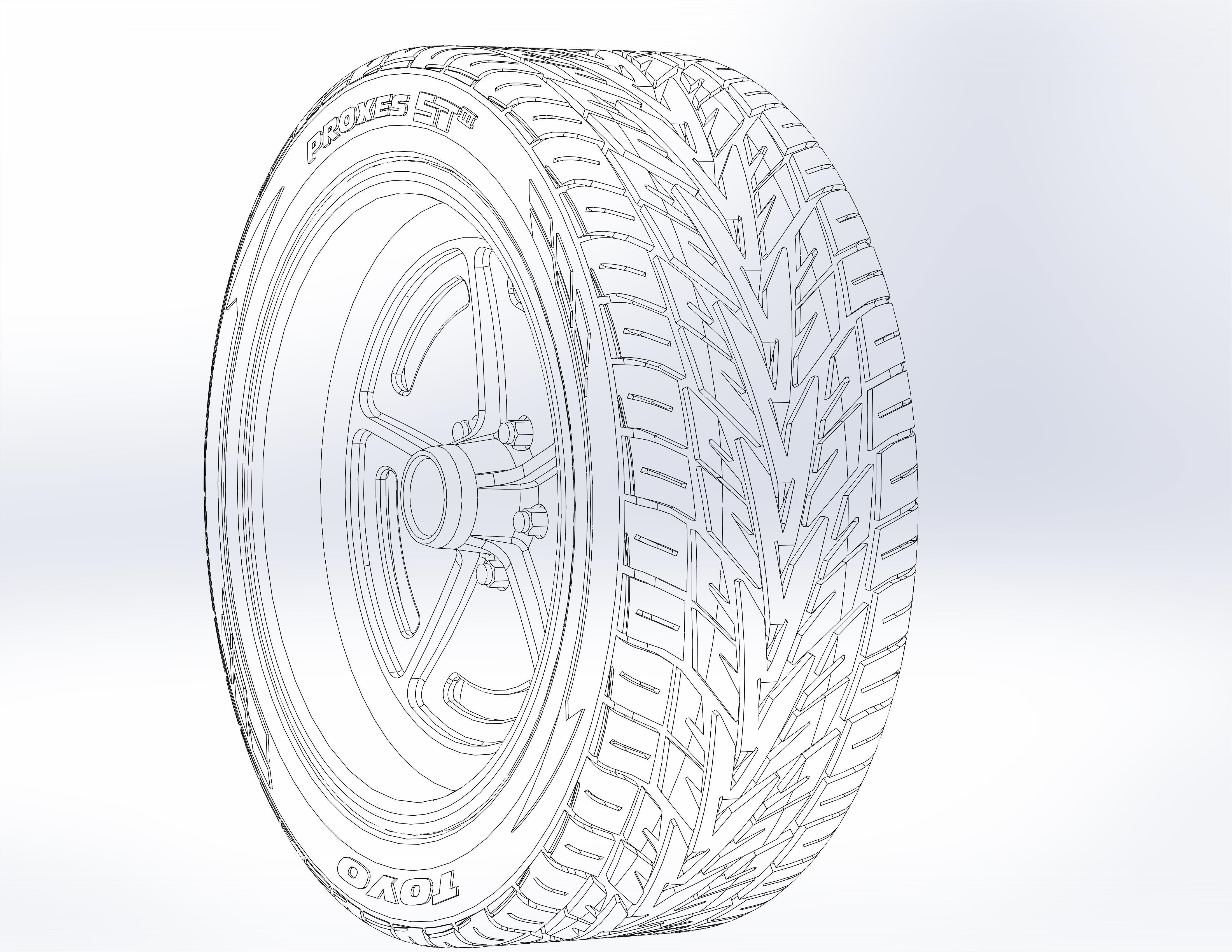 Custom wheels US Mags Wildcat for your scale model 3D print model_5