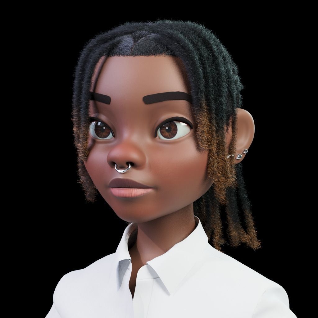 Stylized Black Girl - NO RIG 3D model | CGTrader