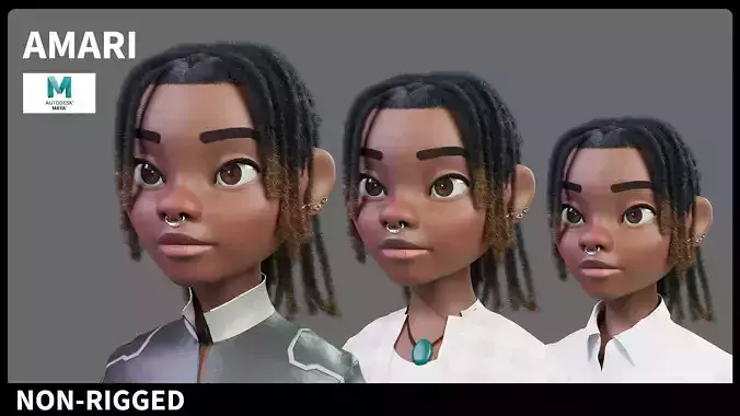 Stylized Black Girl - NO RIG